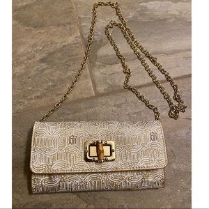 Lilly Pulitzer Gold and White Crossbody Bag